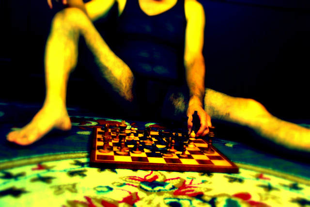 チェスと男性の写真